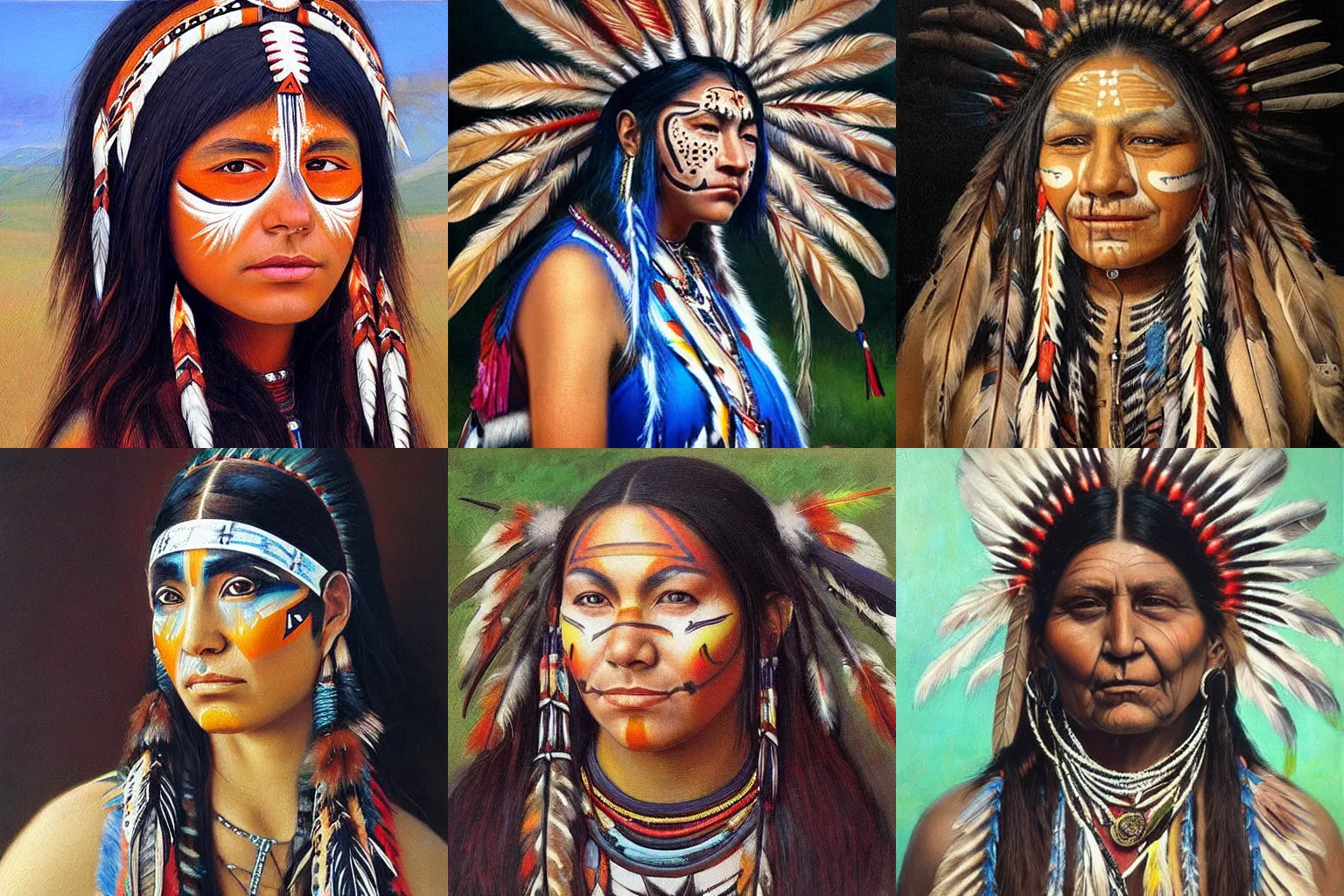 female native american face paint