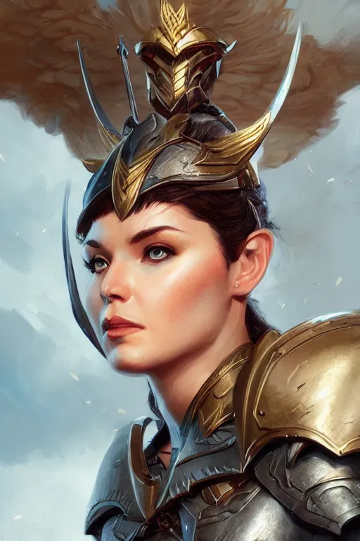 Image similar to amazon valkyrie athena, d & d, fantasy, portrait, highly detailed, headshot, digital painting, trending on artstation, concept art, sharp focus, illustration, art by artgerm and greg rutkowski and magali villeneuve