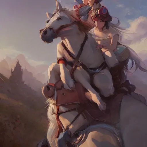 Image similar to a group of people riding on the backs of horses, a storybook illustration by krenz cushart, pixiv contest winner, fantasy art, official art, concept art, storybook illustration.