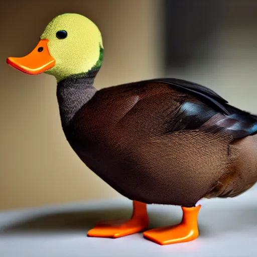 Image similar to a duck wearing a labcoat, a lab in the background