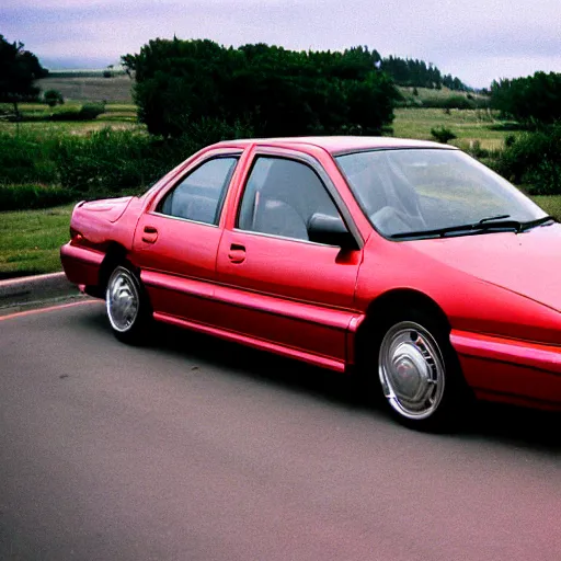 Prompt: car accidentally photographed in the 9 0 s