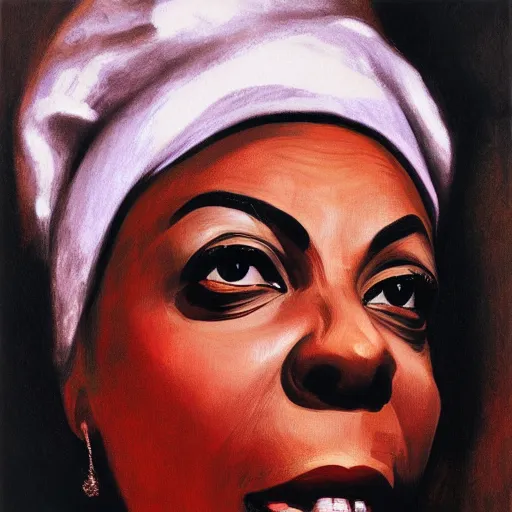 Image similar to portrait nina simone by leng jun and singer sargent, hyper real