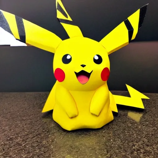 Image similar to Pikachu Sculpture made out of construction paper