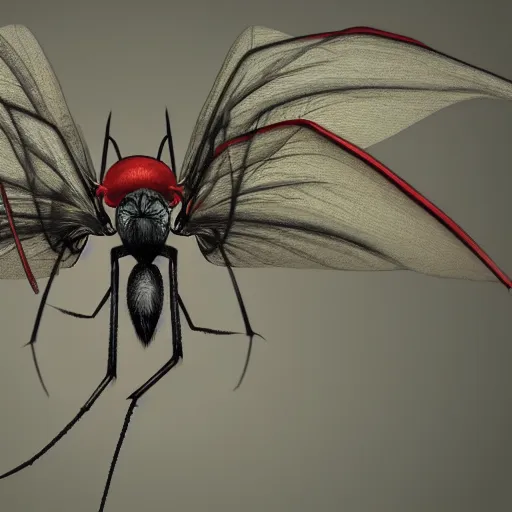 Image similar to beautiful mosquito with dragon wings and tail | macro | trending on artstation