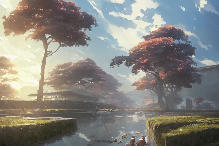 Image similar to anime kyoto animation key by greg rutkowski