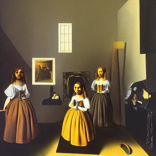 Image similar to Las Meninas by Salvador Dalí, detailed, sharp focus, surrealism, accurate, award wining, original modern artwork, rgb, ethereal lighting