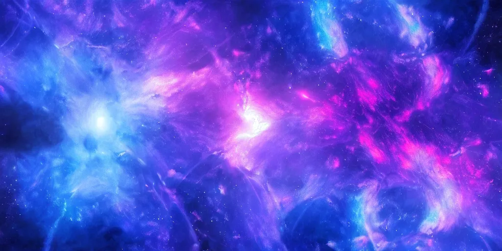 Prompt: blue and purple nebula, digital sci - fi art, highly detailed, intricate details, space background