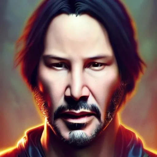 Prompt: keanu reeves as keanu reeves as darth revan by leonardo divinci, greg rutkowski, alphonse mucha, mystical cosmic lighting, octane render, artstation, rey tracing, golden ratio, rule of thirds, perfect composition