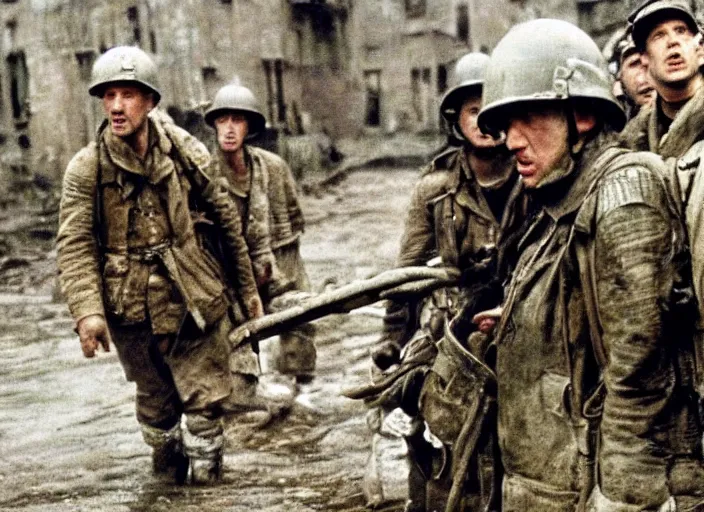 Image similar to scene from mupet save private ryan