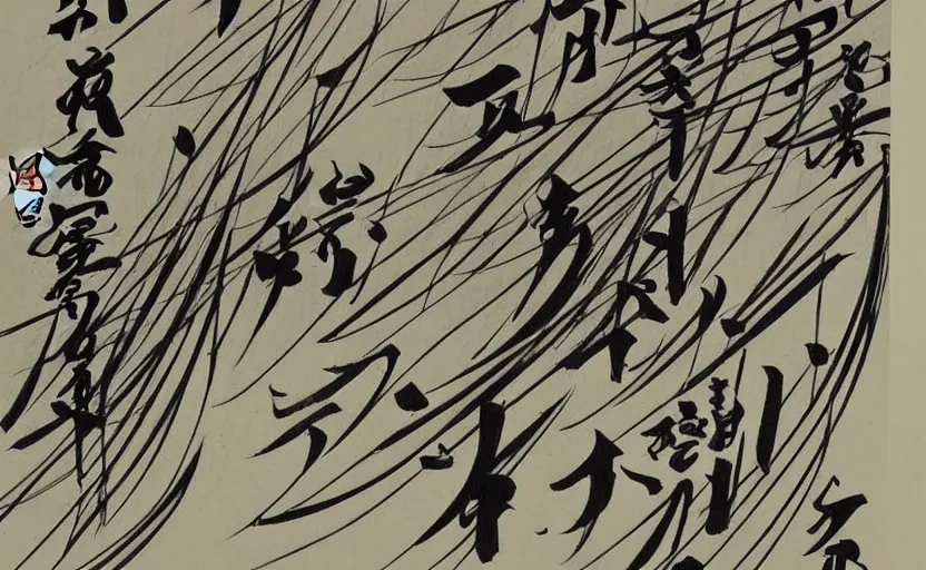 Prompt: kyozan joshu sasaki, caligraphy, drawings, good quality, drawings on paper, brush, japanese