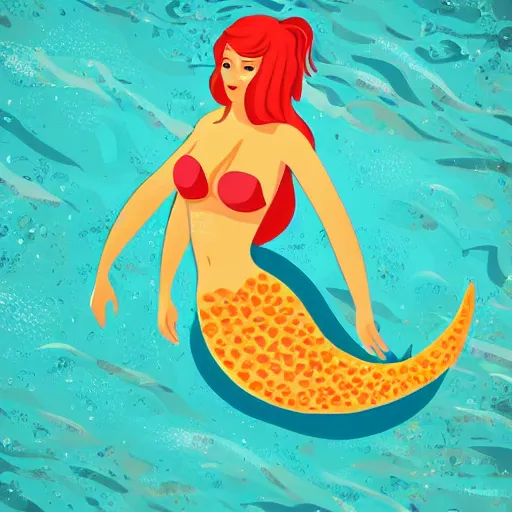 Image similar to Full body mermaid swimming in the sea, Anthropomorphized, portrait, highly detailed, colorful, illustration, smooth and clean vector curves, no jagged lines, vector art, smooth, ArtStation