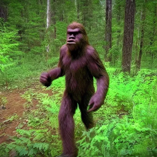 Image similar to trail cam footage of bigfoot