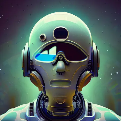 Image similar to cyborg cosmonaut by Beeple