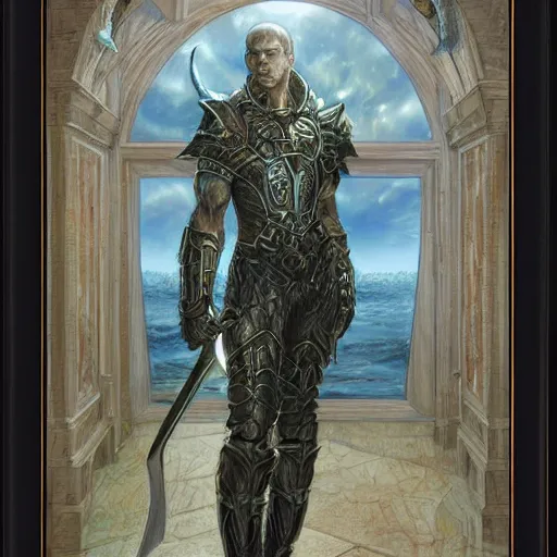 Image similar to framed Moonlight Greatsword, art by Donato Giancola and James Gurney, digital art, trending on artstation