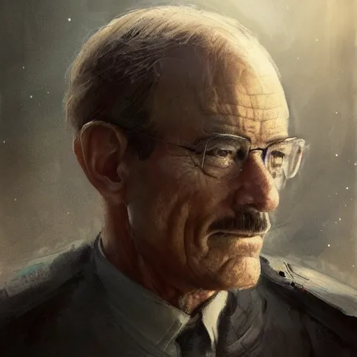 Image similar to portrait of a man by greg rutkowski, chancellor or the galactic alliance, he looks like brian cranston, star wars expanded universe, he is about 6 0 years old, wearing uniform of the galactic alliance, highly detailed portrait, digital painting, artstation, concept art, smooth, sharp foccus ilustration, artstation hq