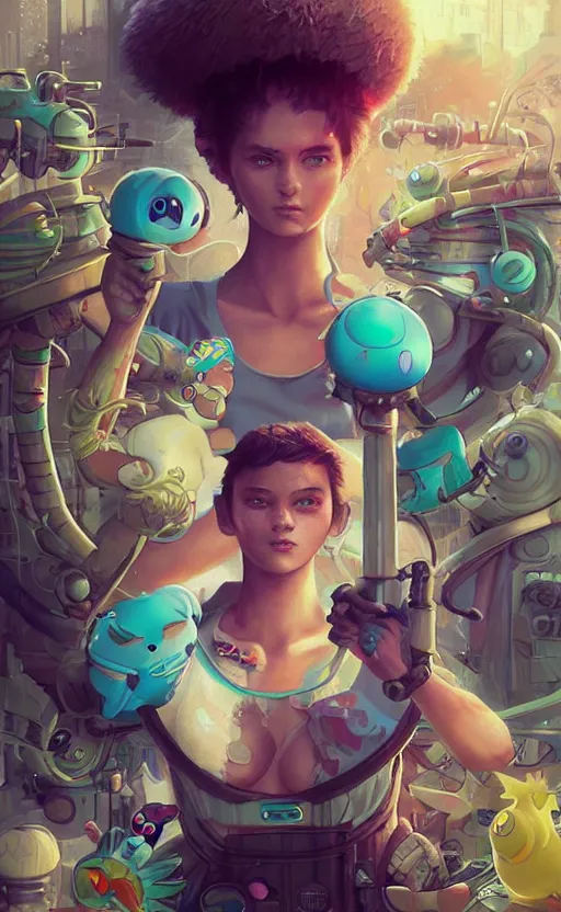 Prompt: lofi BioPunk Pokemon Bidoof portrait Pixar style by Tristan Eaton_Stanley Artgerm and Tom Bagshaw,