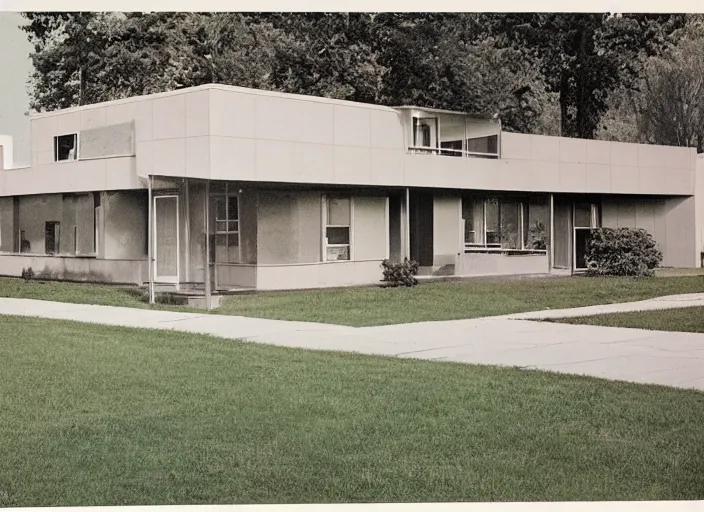 Prompt: an average house in the suburbs from the 1970’s