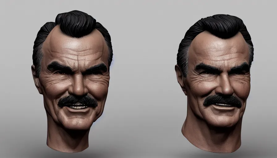 Prompt: Hand painted bust of burt reynolds, hyperdetailed, artstation, cgsociety, 8k