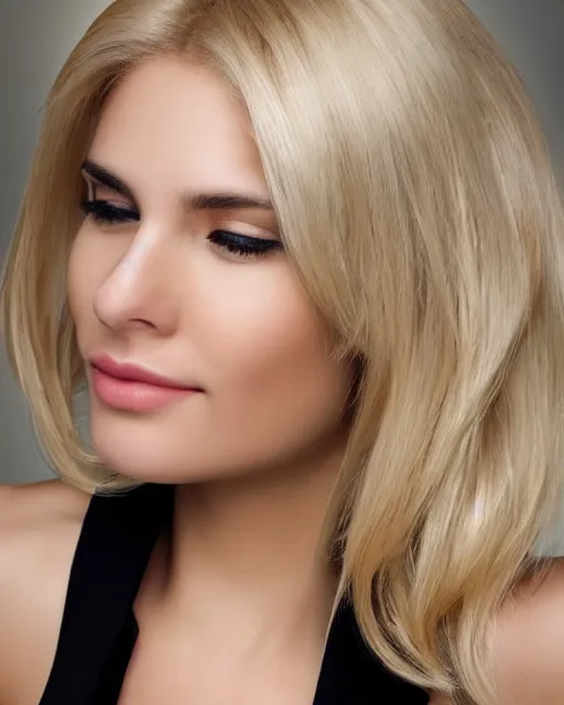 Image similar to beautiful woman with blonde hair side profile
