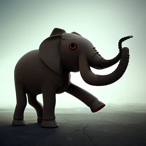 Prompt: apocalyptic, an robotic elephant walking on the future street. smoke. volumetric lighting, sharp focus, ultra detailed, cgsociety - w 1 0 2 4 - n 8 - i