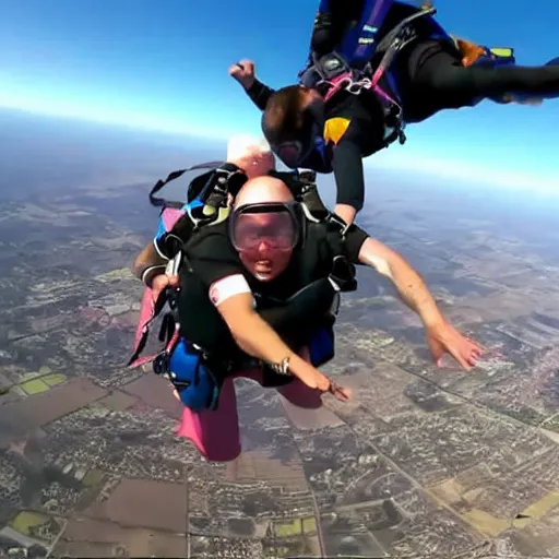 Prompt: pig, epic skydiving gopro footage, 8 k