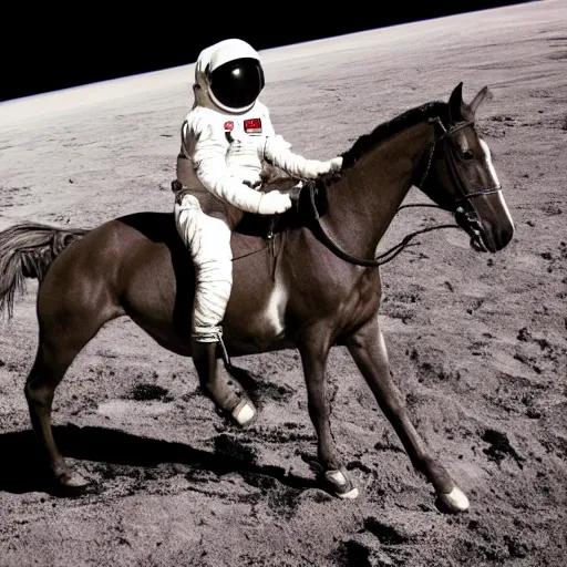 Image similar to A photo of an astronaut riding a horse