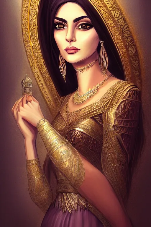 Prompt: Beautiful Portrait of a Persian Princess who is an architect, beautiful princess, architect, trending on artstation