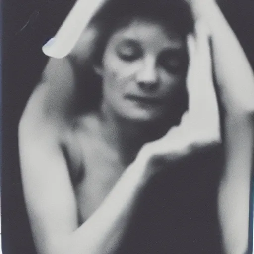 Prompt: polaroid embarrassed well endowed female by Tarkovsky
