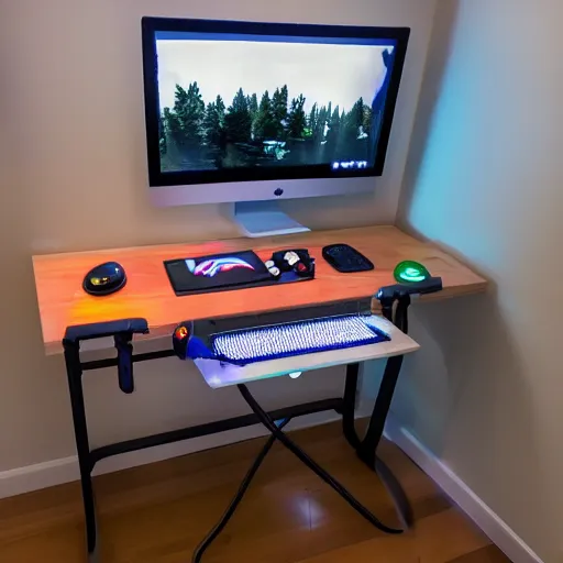 Image similar to gaming desk, professional photography