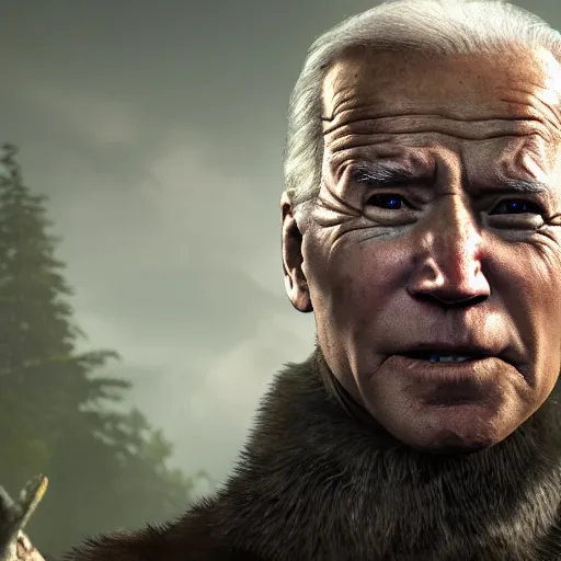 Prompt: joe biden in far cry primal, screenshot, photorealistic, hd, 4k