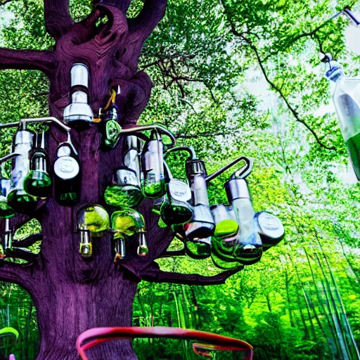 Image similar to magic tree with chemical flasks instead of leaves