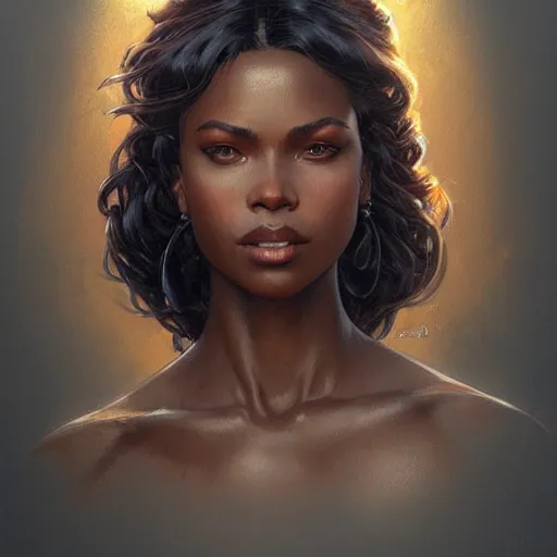 Image similar to full figure ultra realistic illustration, okoye, intricate, elegant, highly detailed, digital painting, artstation, concept art, smooth, sharp focus, illustration, art by artgerm and greg rutkowski and alphonse mucha