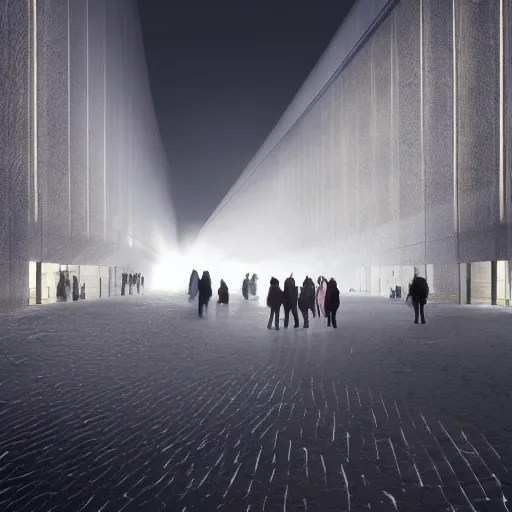 Image similar to i blind from the light when notorious blizzard is raging by bjarke ingels