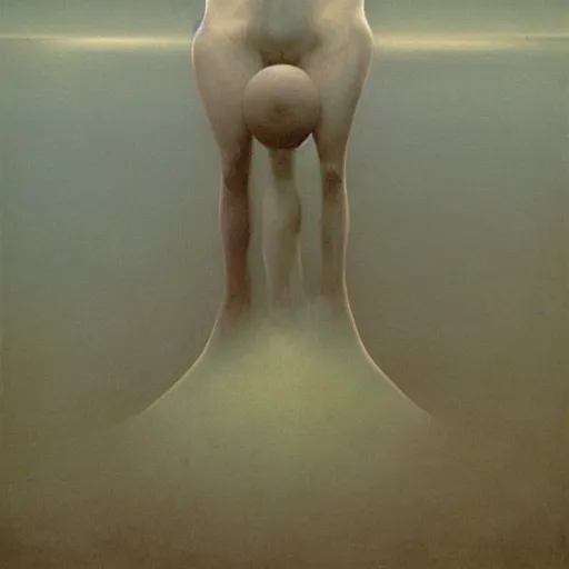 Image similar to Notus by Zdzisław Beksiński, oil on canvas