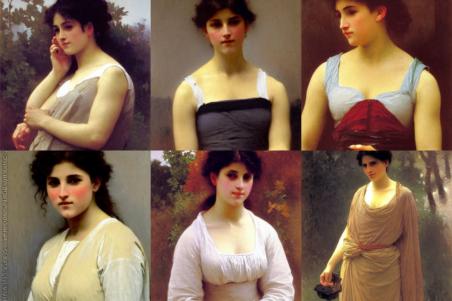 Prompt: highly detailed palette knife oil painting of a woman William-Adolphe Bouguereau