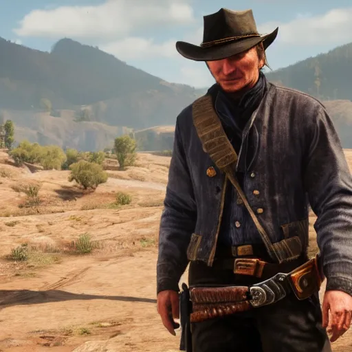 Image similar to Liam Neeson in Red Dead Redemption 2, 4k HDR