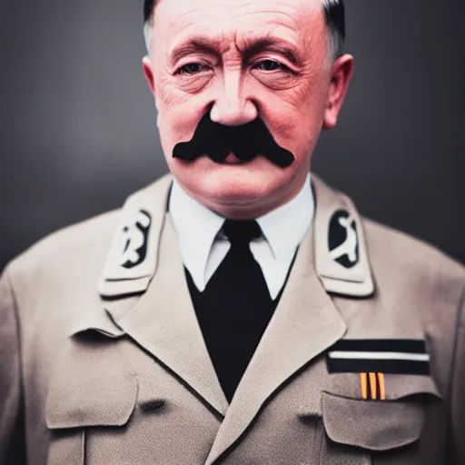 Image similar to hitler kawaii blushing uwu, portrait photography