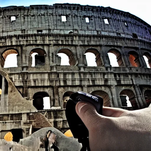 Image similar to the fall of rome, professional photography, gopro