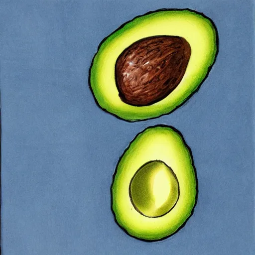 Image similar to avocado being stolen, cave painting