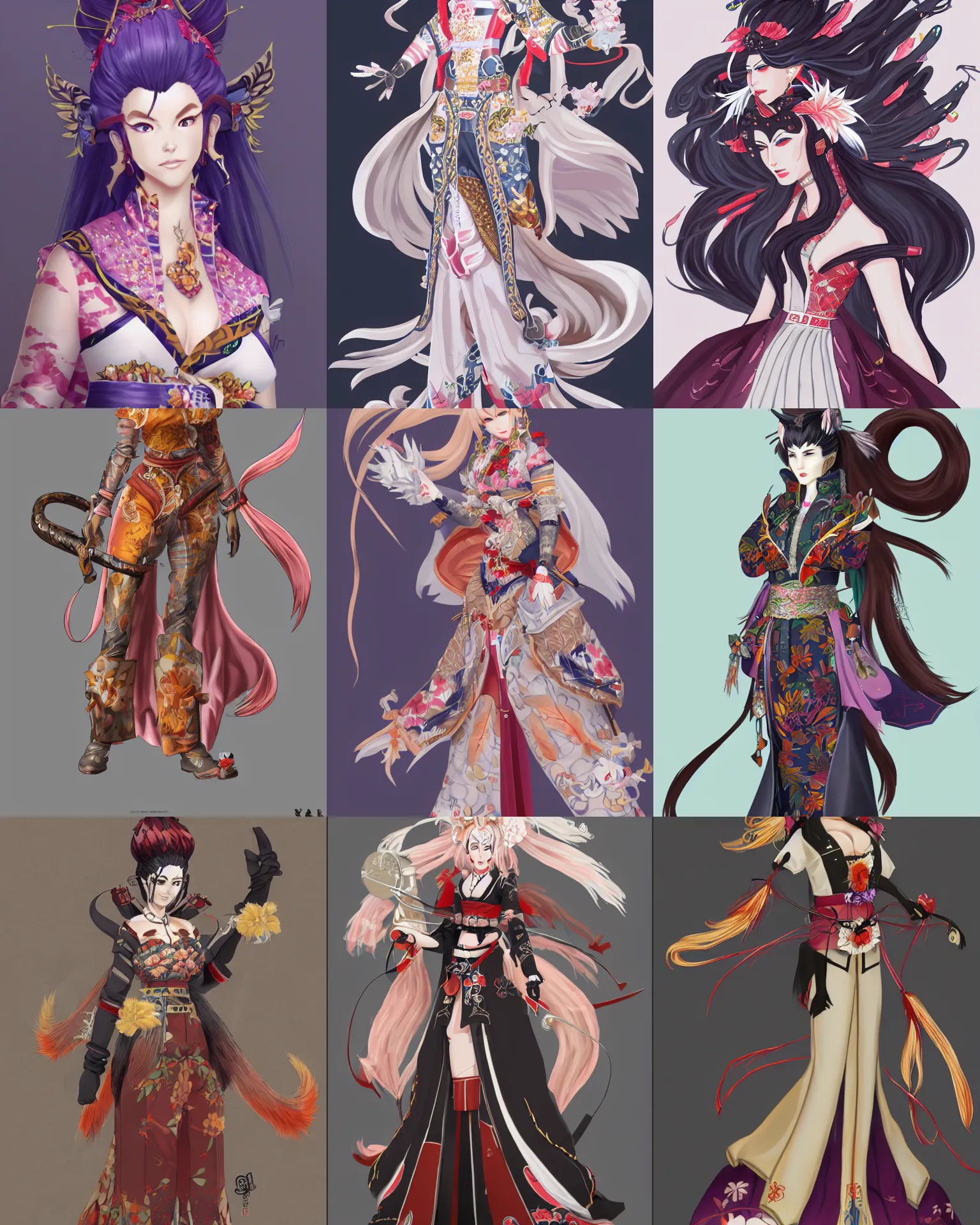 Prompt: A beautiful kitsune woman, official Genshin Impact character concept, trending on Artstation, highly detailed