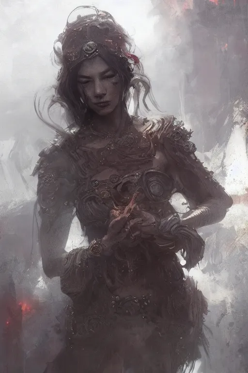 Image similar to Tea Lady, dark, intricate, highly detailed, epic, digital painting, artstation, concept art, digital illustration by Ruan Jia and Mandy Jurgens and Wayne Barlowe and Greg Rutkowski and Zdislav Bekinski