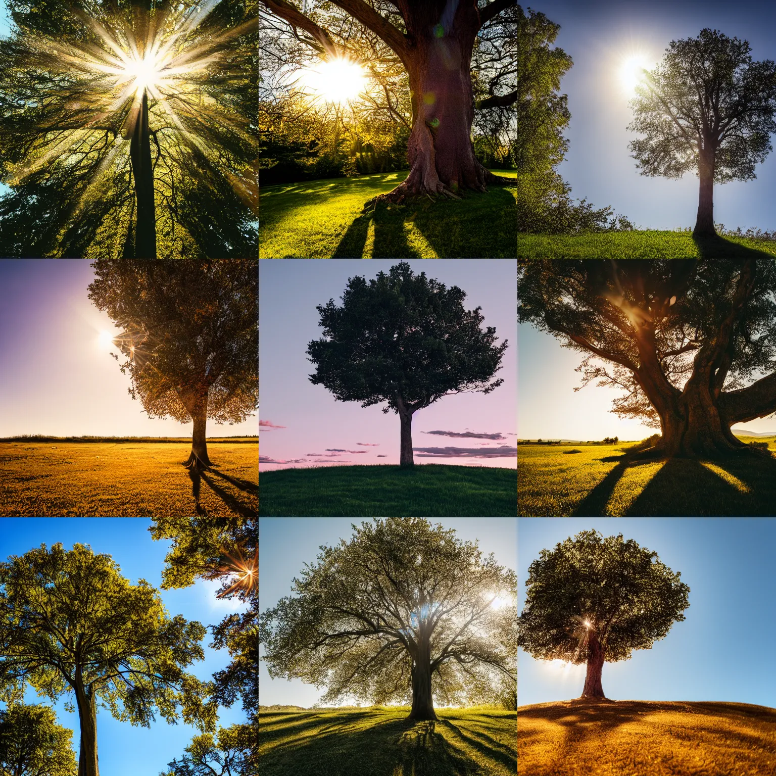 Prompt: A tree basking in sunlight, (Sony a7R IV, symmetric balance, polarizing filter, Photolab, Lightroom, 4K, Dolby Vision, Photography Award)