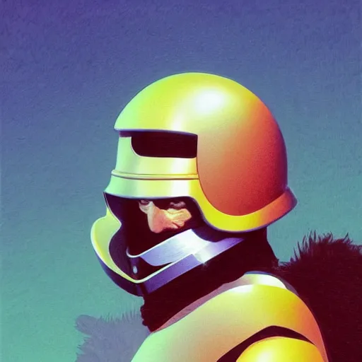 Image similar to self full body portrait of a humanoid raven with a helmet in the shape of a beak. Seafoam and black body armor, digital art, realistic, ultradetailed, concept art in the style of Science Fiction. art by Syd Mead and Moebius, trending on artstation, devianart, cgsociety