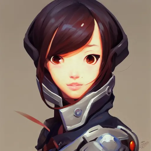 Image similar to greg manchess portrait painting of asuna yuuki as overwatch character, medium shot, asymmetrical, profile picture, organic painting, sunny day, matte painting, bold shapes, hard edges, street art, trending on artstation, by huang guangjian and gil elvgren and sachin teng