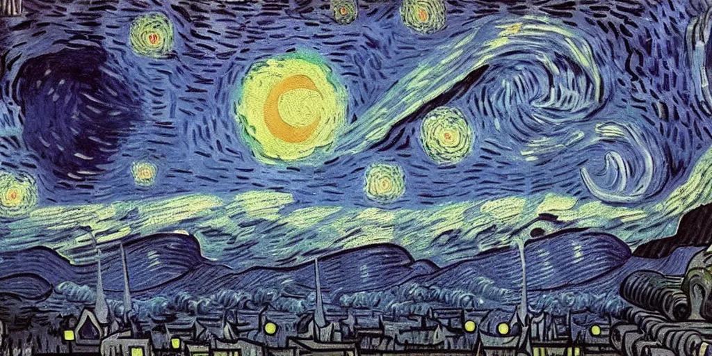 Image similar to outer space with eldritch terror in the middle of composition, cosmic horror, ultra realistic, highly detailed, HD, sharp focus, cinematic lighting, realistic, vivid colors, oil painting, non blurry, sharp, art by van Gogh