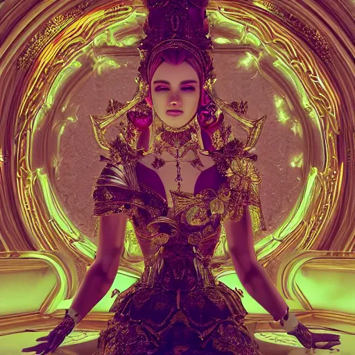 Image similar to portrait of wonderful princess, glowing, ornate and intricate, jaw dropping, dynamic lighting, intricate and detailed, 4 k octane render