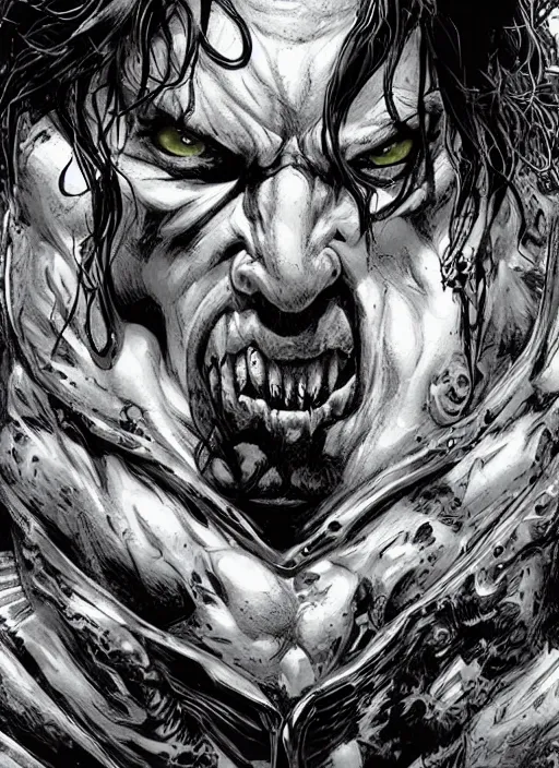 Image similar to first issue of lobo comic book cover art by ariel olivetti, au naturel, hyper detailed, digital art, trending in artstation, cinematic lighting, studio quality, smooth render, unreal engine 5 rendered, octane rendered, art style by klimt and nixeu and ian sprigger and wlop and krenz cushart