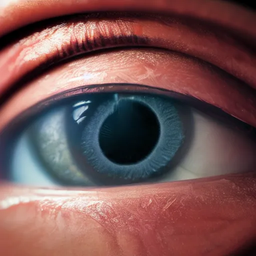 Prompt: hyperrealisim detailed human eye within a human eye, hyperrealistic, ray tracing, octane render, super deatailed, 4 k hd