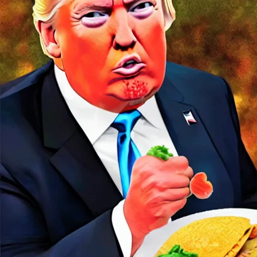 Prompt: Donald trump eating Taco Bell’s newest item, photorealistic