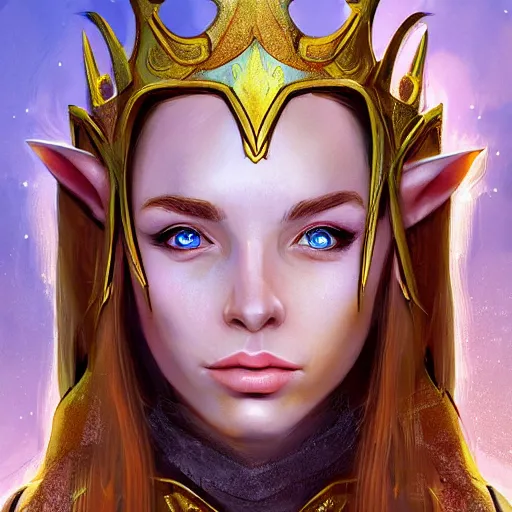 Prompt: portrait of a elf queen, digital art, artstation, concept art